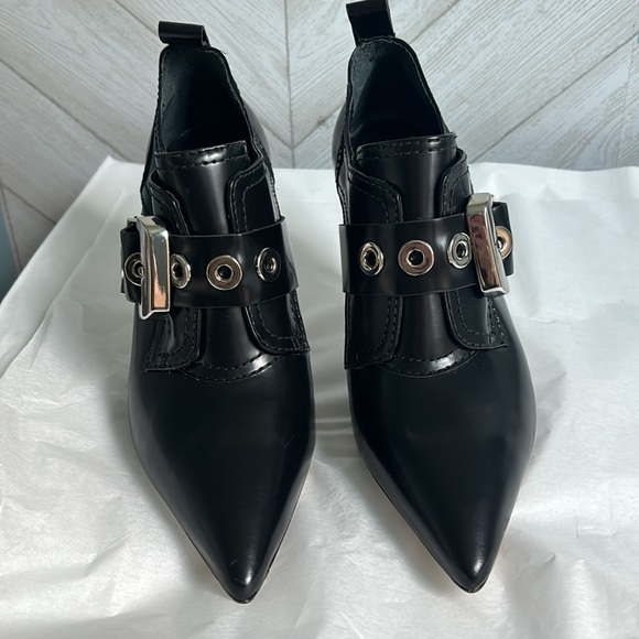 Larroude Stewart black heeled buckle boots 8.5 - Picture 4 of 12